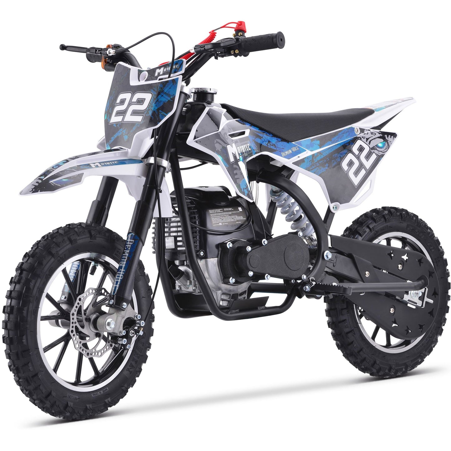 BLUE - MotoTec Demon 40cc 4-Stroke Kids Gas Dirt Bike