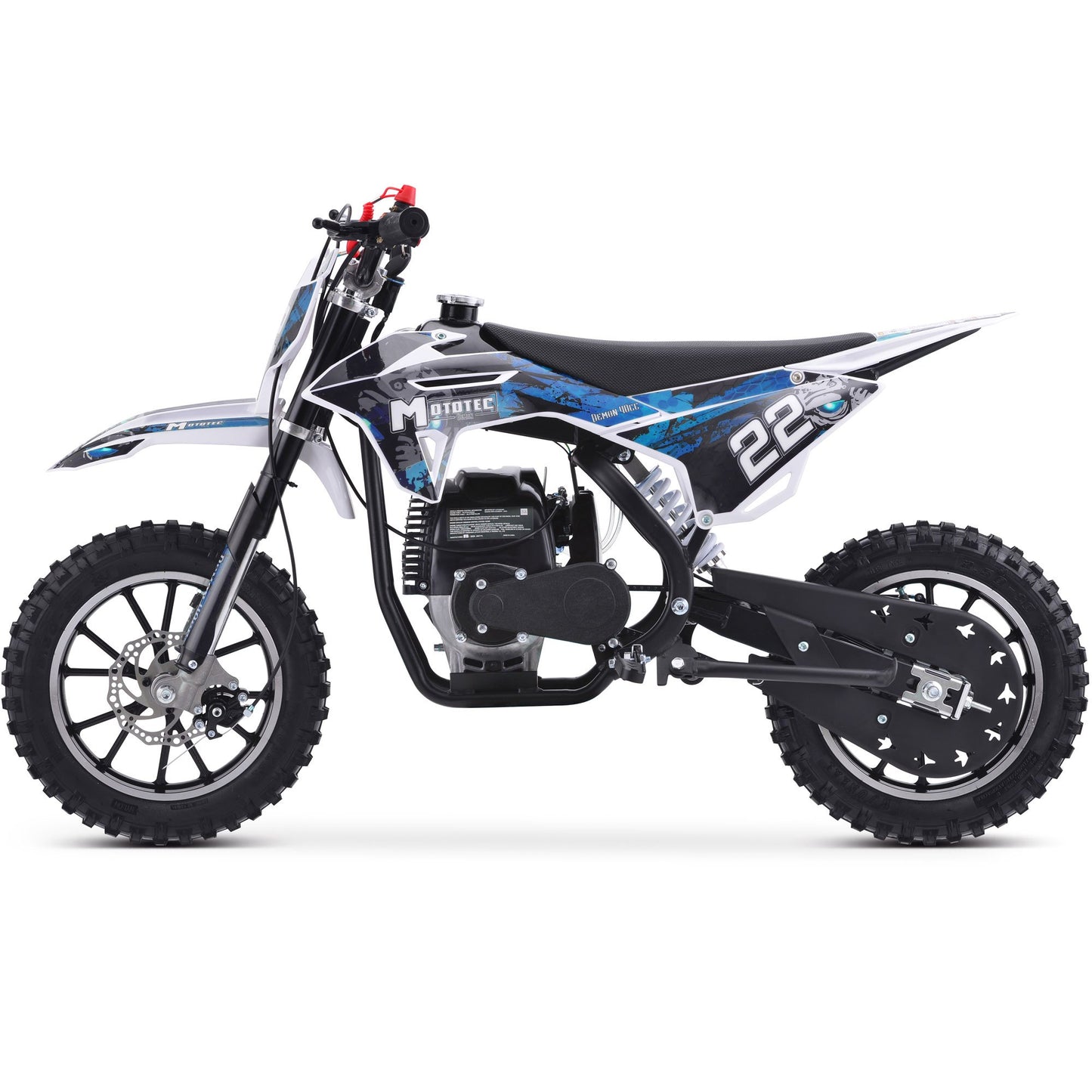 BLUE - MotoTec Demon 40cc 4-Stroke Kids Gas Dirt Bike