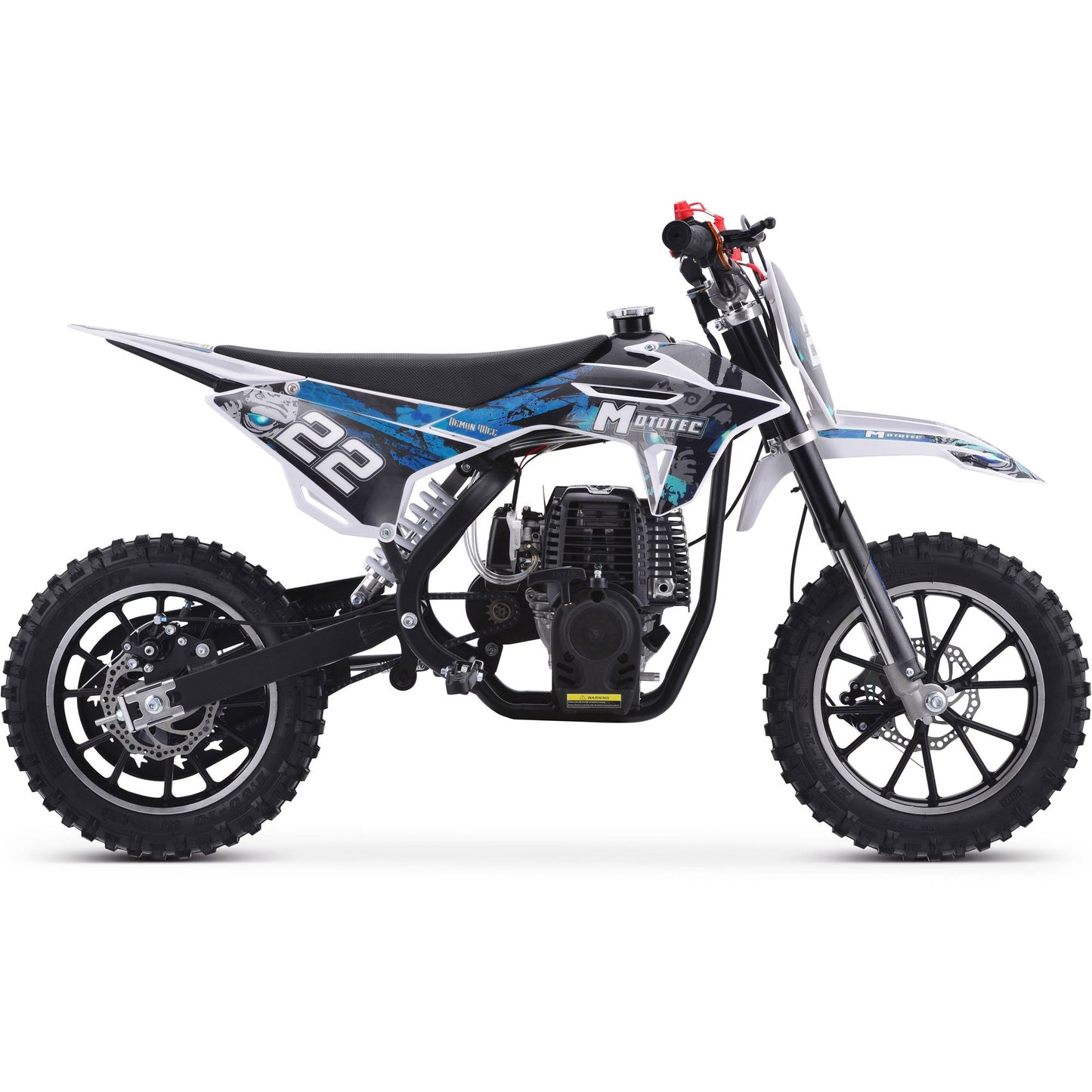 BLUE - MotoTec Demon 40cc 4-Stroke Kids Gas Dirt Bike