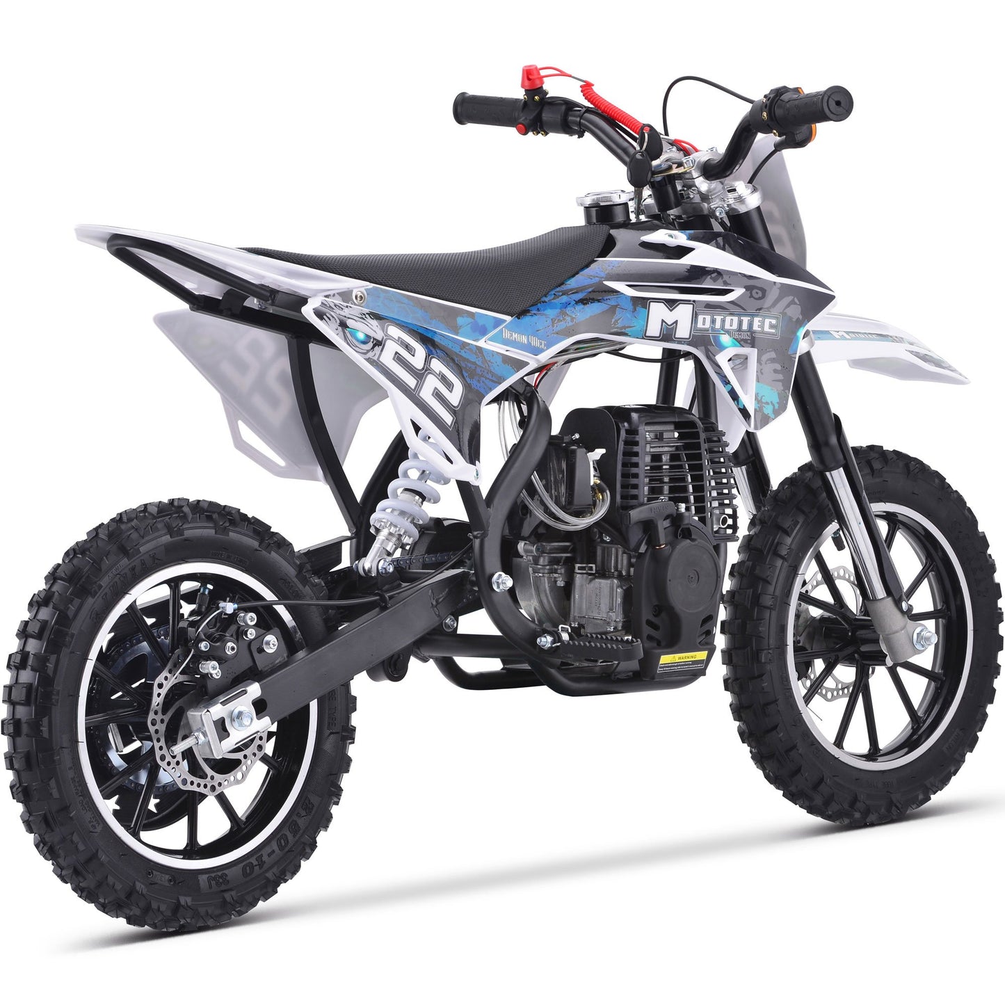 BLUE - MotoTec Demon 40cc 4-Stroke Kids Gas Dirt Bike