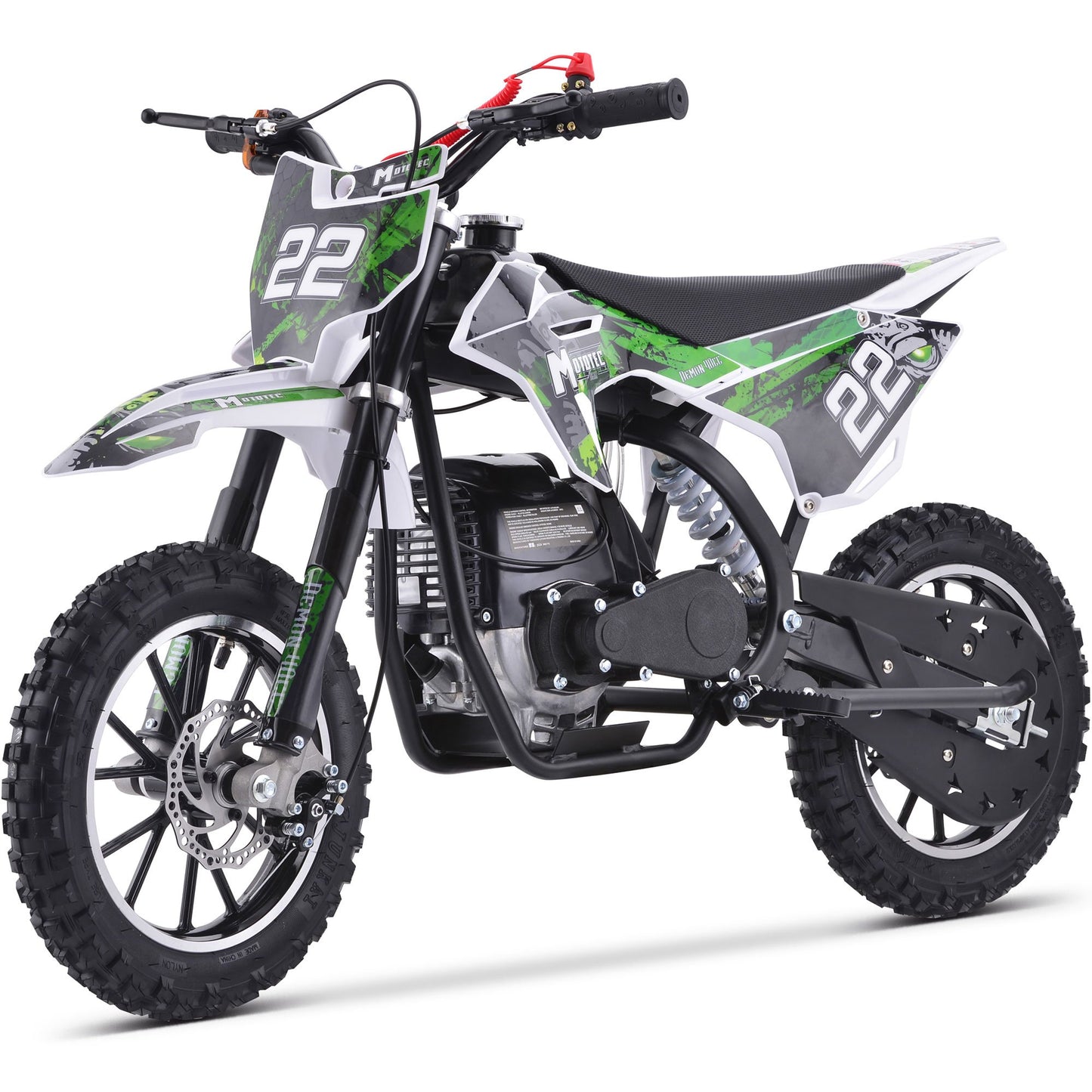GREEN - MotoTec Demon 40cc 4-Stroke Kids Gas Dirt Bike
