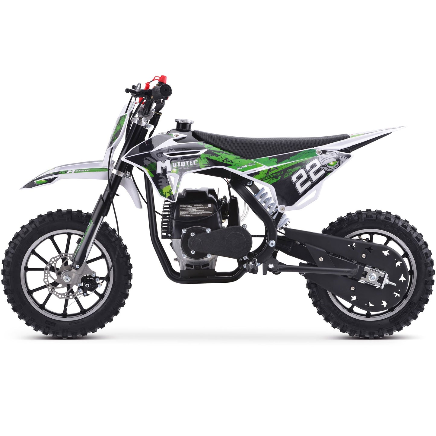 GREEN - MotoTec Demon 40cc 4-Stroke Kids Gas Dirt Bike