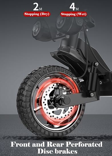 Electric Scooter, 1300 W Motor, 11" tire, Easy to Fold , Dual suspension, LED headlight, 3-Speed, Max speed up to 37 MPH