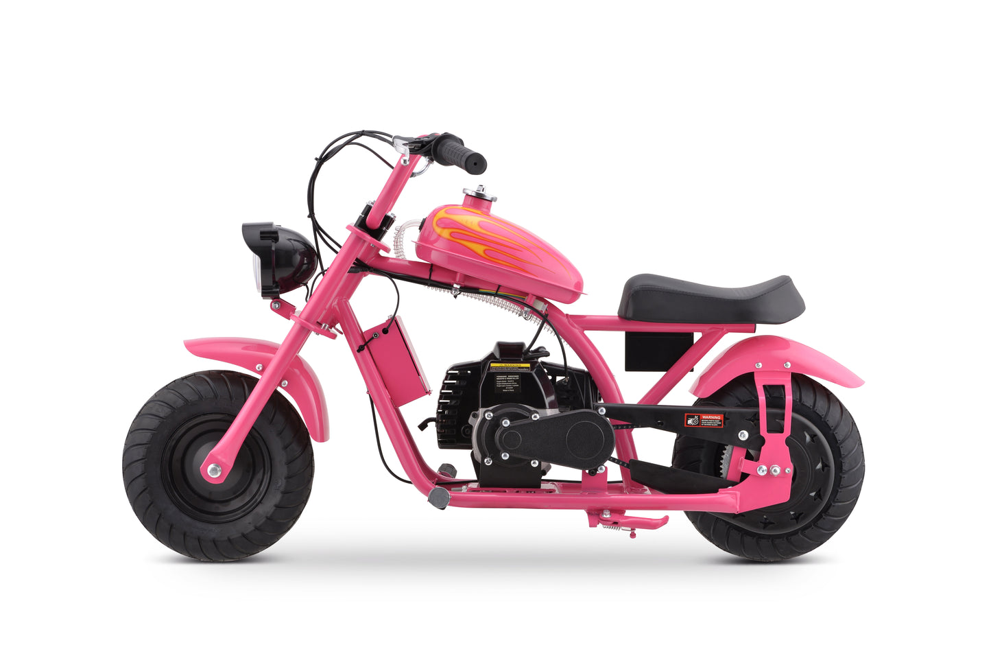 PINK GBMOTO Mini Chopper Style kid Bike, 49.4 CC 2-Stroke Dirt Bike with Big Headlight, Premium Tire, Metal Frame, Disc Brakes, Max Load 165Lbs, Up to 20Mph, EPA Approved