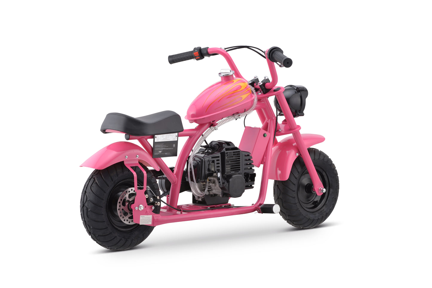 PINK GBMOTO Mini Chopper Style kid Bike, 49.4 CC 2-Stroke Dirt Bike with Big Headlight, Premium Tire, Metal Frame, Disc Brakes, Max Load 165Lbs, Up to 20Mph, EPA Approved