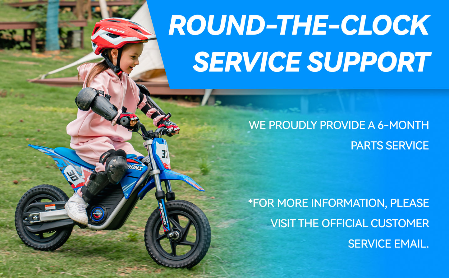 Kids Electric Balance Bike, 12" Wheel, Blue