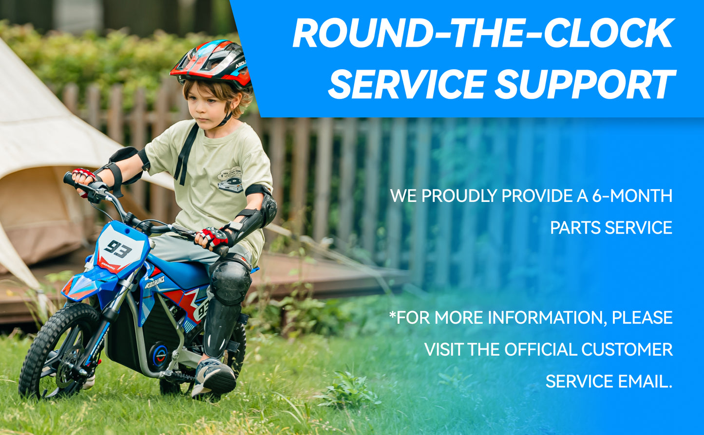 BLUE - Electric Dirt Bike for Kids, 36V 350W 14" Wheel Electric Balance Bike for Ages 6-12