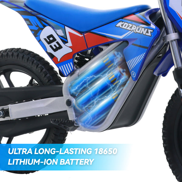 BLUE - Electric Dirt Bike for Kids, 36V 350W 14" Wheel Electric Balance Bike for Ages 6-12