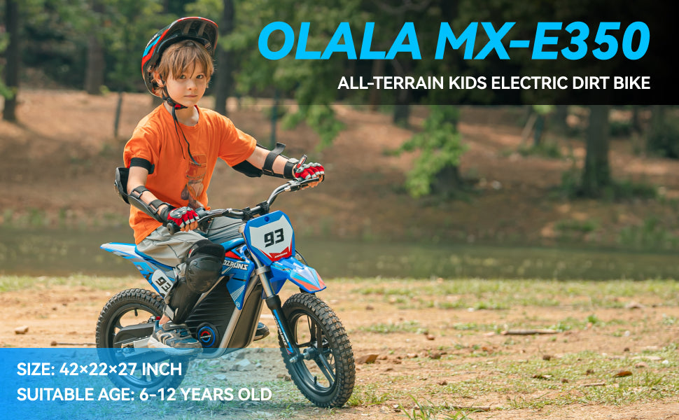 BLUE - Electric Dirt Bike for Kids, 36V 350W 14" Wheel Electric Balance Bike for Ages 6-12