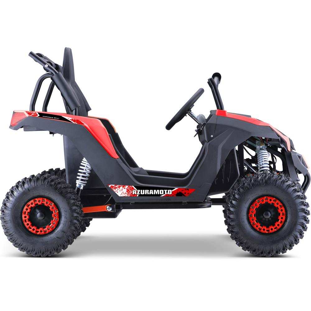 RED - MotoTec Raider Kids UTV Powerful 48v 1200w Full Suspension