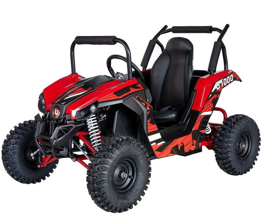 RED TurboTrek U1000 48v Ripper XL Big Kids Ride On UTV w/ Rubber Tires, Off Road Kids Gokart, Kids Quad, Kids 4 Wheelers