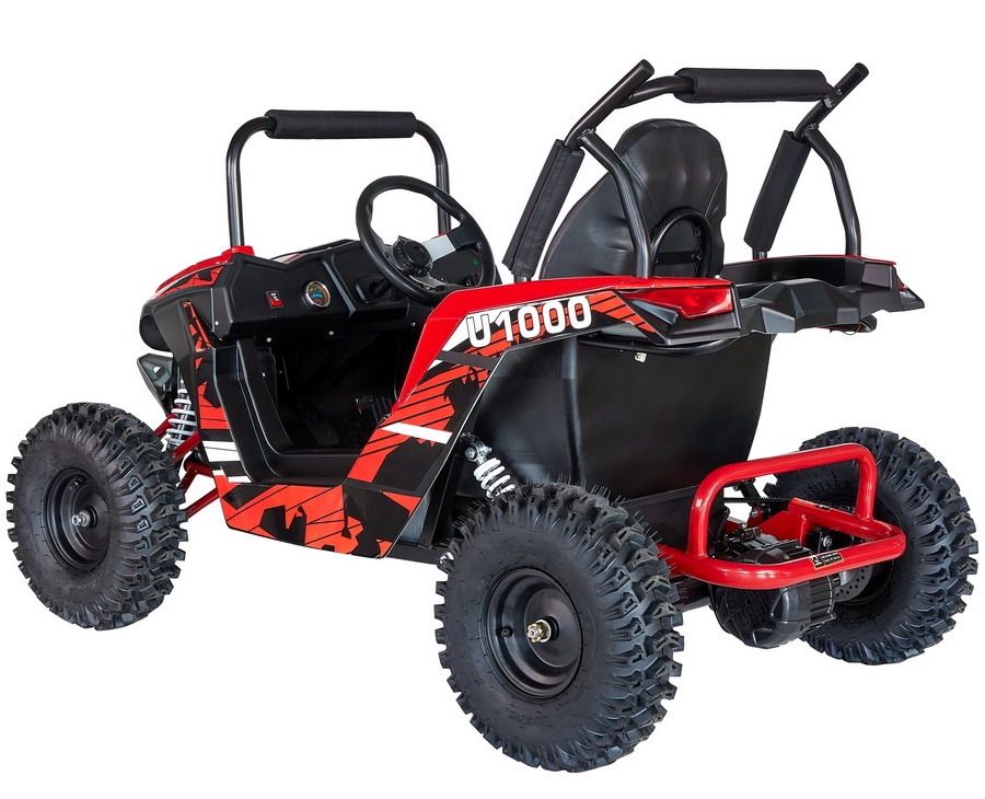 RED TurboTrek U1000 48v Ripper XL Big Kids Ride On UTV w/ Rubber Tires, Off Road Kids Gokart, Kids Quad, Kids 4 Wheelers