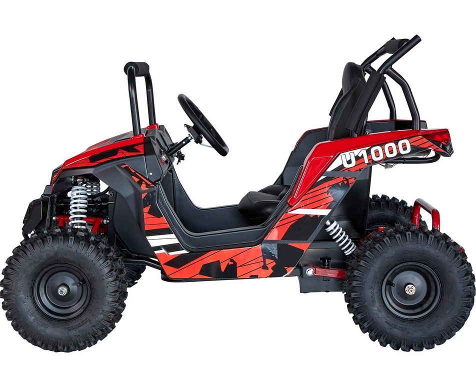 RED TurboTrek U1000 48v Ripper XL Big Kids Ride On UTV w/ Rubber Tires, Off Road Kids Gokart, Kids Quad, Kids 4 Wheelers