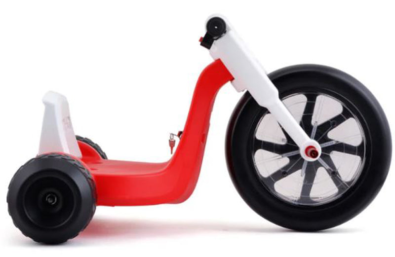RED - DROYD Romper Electric ride-on toy for kids ages 3+,24v lithium-ion battery and a brushed DC motor, and a light-up LED front wheel