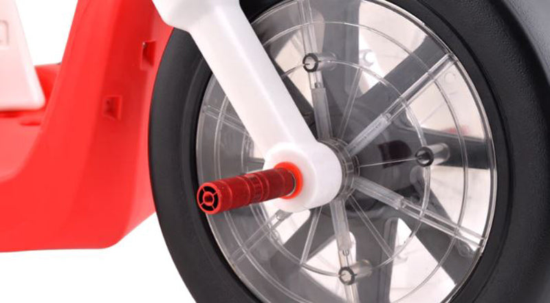 RED - DROYD Romper Electric ride-on toy for kids ages 3+,24v lithium-ion battery and a brushed DC motor, and a light-up LED front wheel