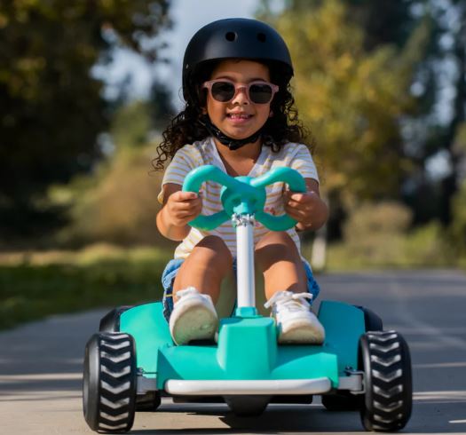 TEAL - Droyd Zypster Electric Mini Go-Kart - Electric Bike for kids 3 to 6 years old - uilt-in parental speed controls where parents can use a key to lock in its speed at 3 or 6 mph