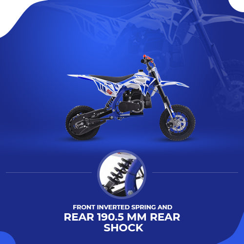 RED MotoTec Villain 52cc 2-Stroke Kids Gas Dirt Bike, Fully Automatic, 95% Assembled