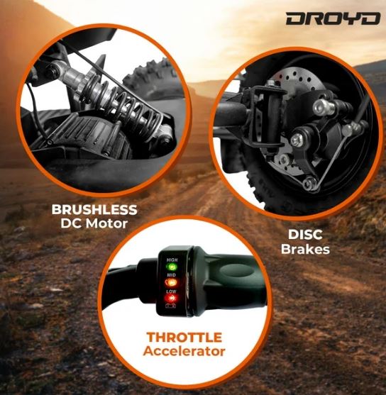 Droyd Fury 500W Electric 4 Wheeler Quad Bike Kids Mini ATV