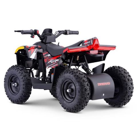 RED - Droyd Fury 500W Electric 4 Wheeler Quad Bike Kids Mini ATV with Throttle-Controlled Accelerator, 36V Lithium-Ion Battery