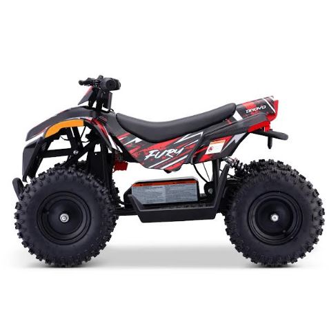 RED - Droyd Fury 500W Electric 4 Wheeler Quad Bike Kids Mini ATV with Throttle-Controlled Accelerator, 36V Lithium-Ion Battery
