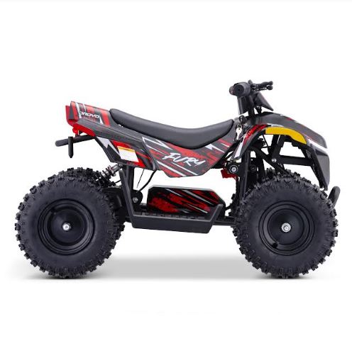RED - Droyd Fury 500W Electric 4 Wheeler Quad Bike Kids Mini ATV with Throttle-Controlled Accelerator, 36V Lithium-Ion Battery