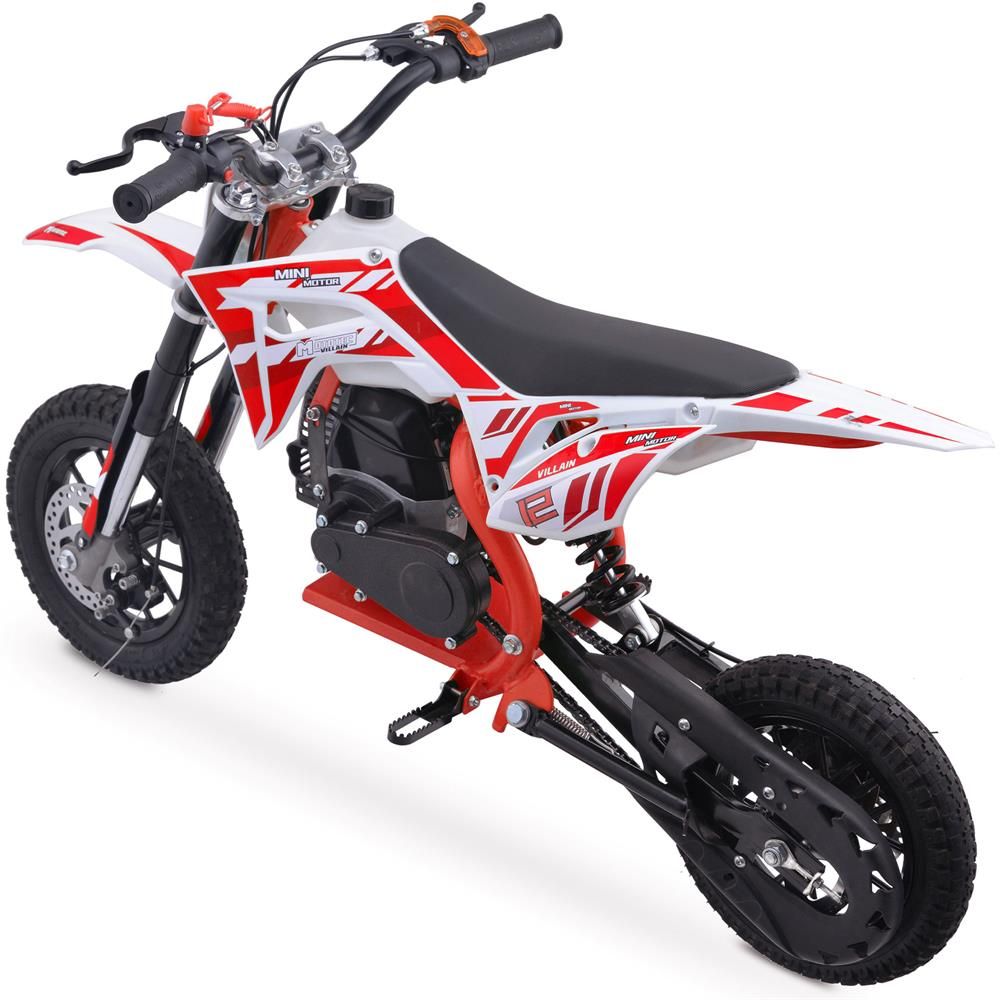RED MotoTec Villain 52cc 2-Stroke Kids Gas Dirt Bike, Fully Automatic, 95% Assembled