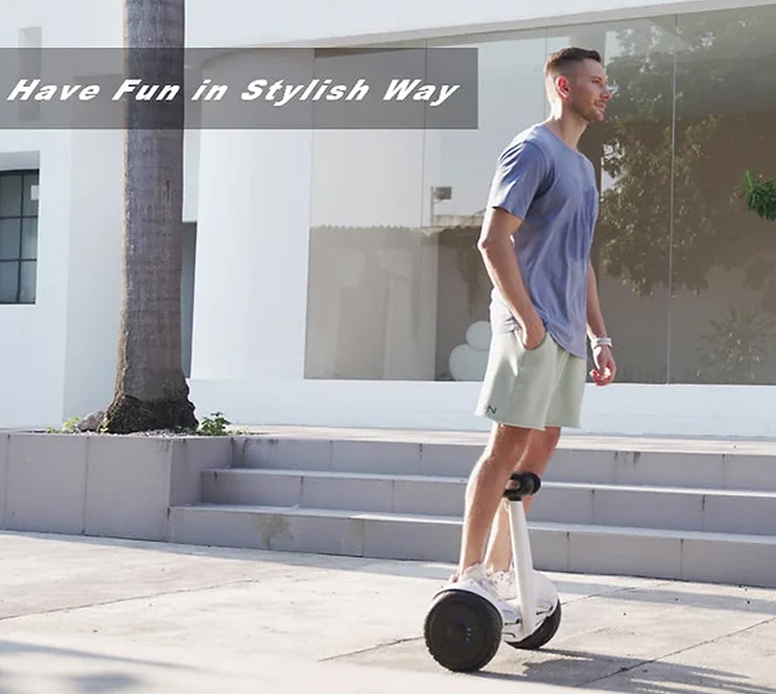 WHITE Electric Smart Self-Balancing Scooter 10" Tires, Bluetooth app management, Safer and easier to ride, good for teens and adults