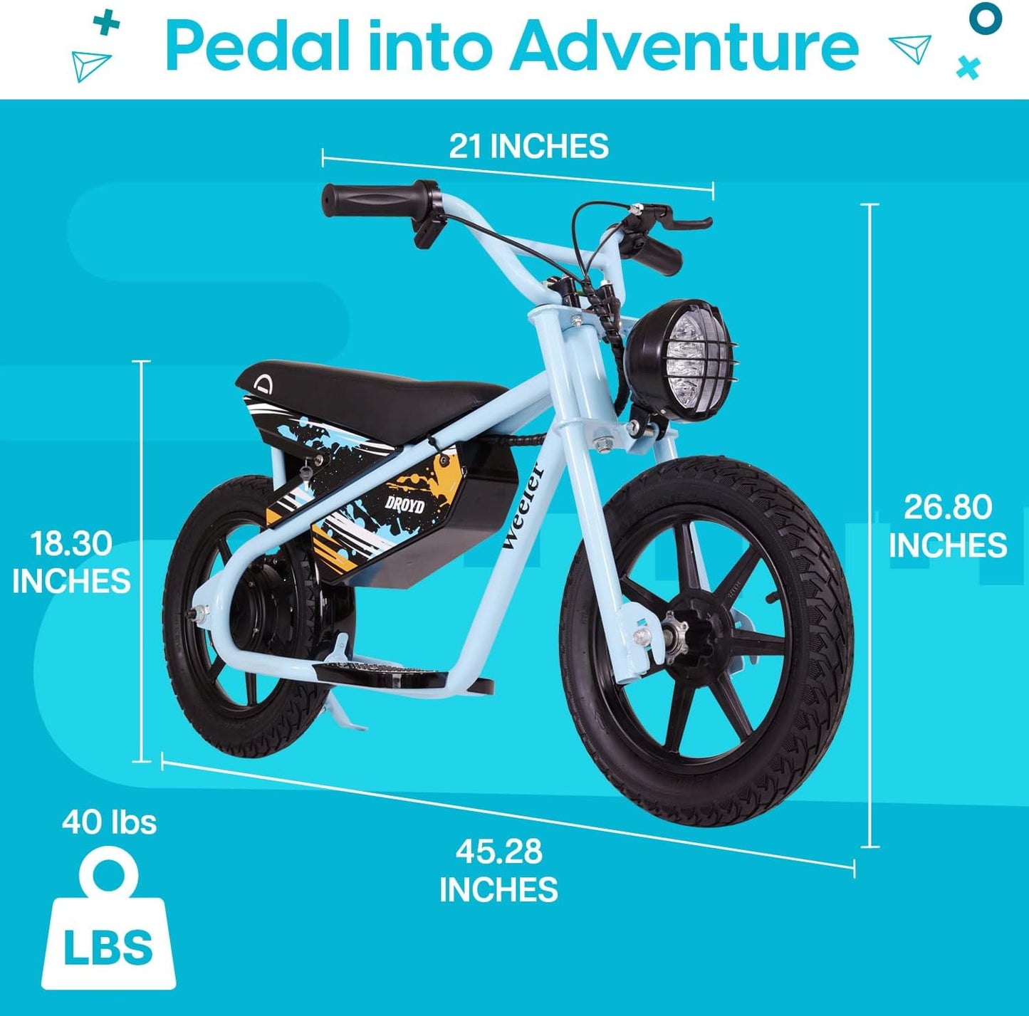 Droyd Weeler Electric Mini Bike for kids