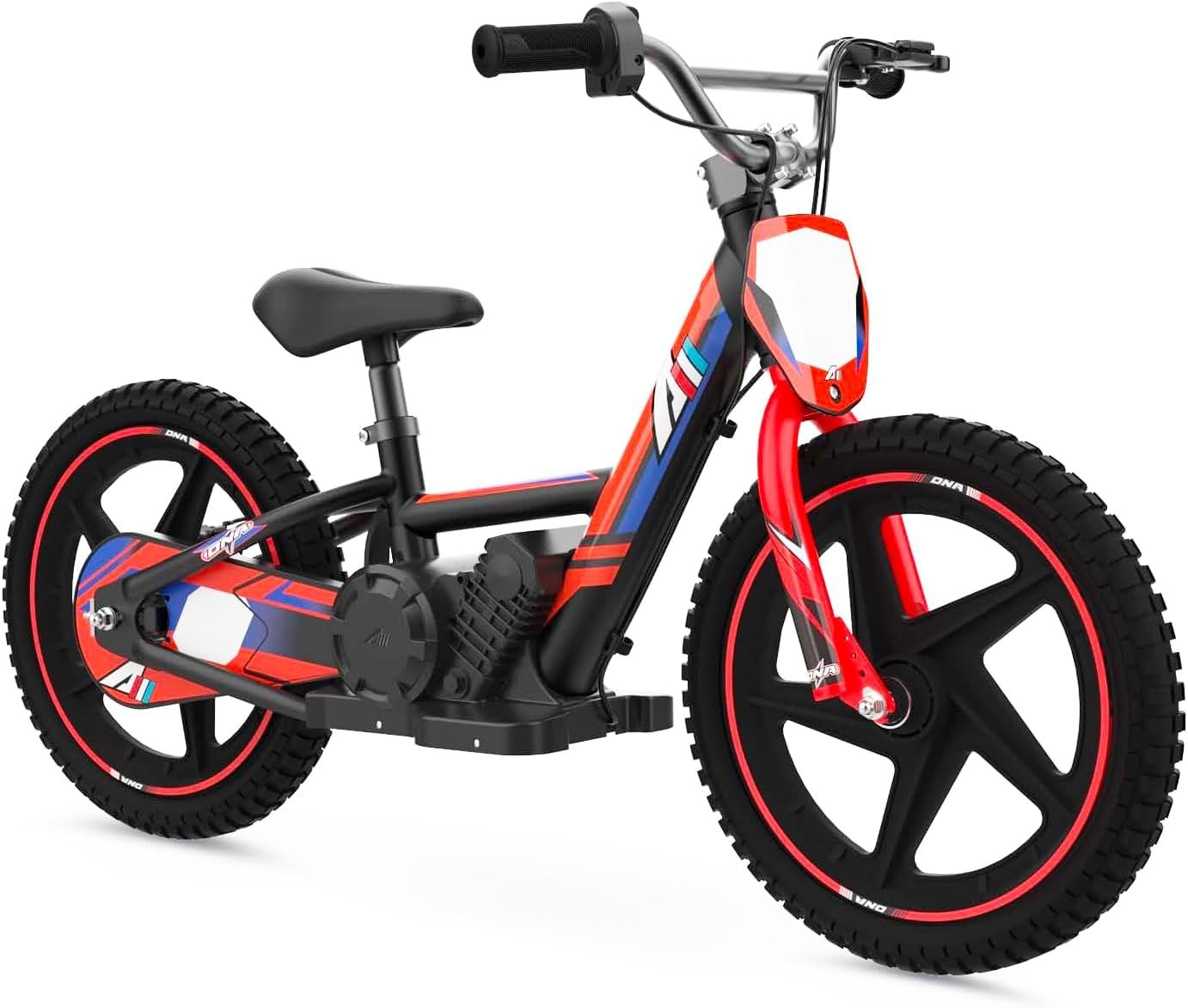 RED - 24V Electric Dirt Bike for Kids, 16" Wheel Electric Balance Bike for Ages 5-10