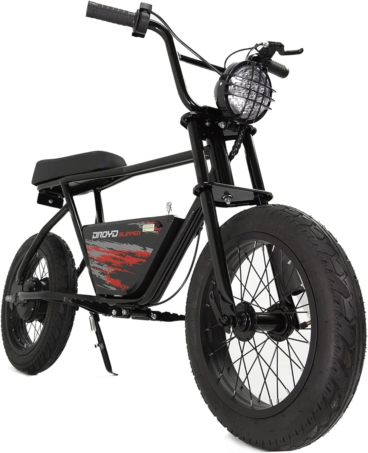 BLACK - Droyd Blipper Electric Mini Bike - Electric Bike for Kids Ages 13 & Up - 250W Mini Bike w 12.5MPH up to 12.5 Miles - Electric Bike for Kids up to 60 Mins Run Time, 16in Tire, 24V 10Ah Battery