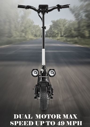 Electric Scooter, 1300 W Motor, 11" tire,   Easy to Fold , Dual suspension, LED headlight, 3-Speed, Max speed up to 37 MPH