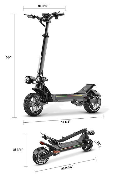 Electric Scooter, 1300 W Motor, 11" tire,   Easy to Fold , Dual suspension, LED headlight, 3-Speed, Max speed up to 37 MPH