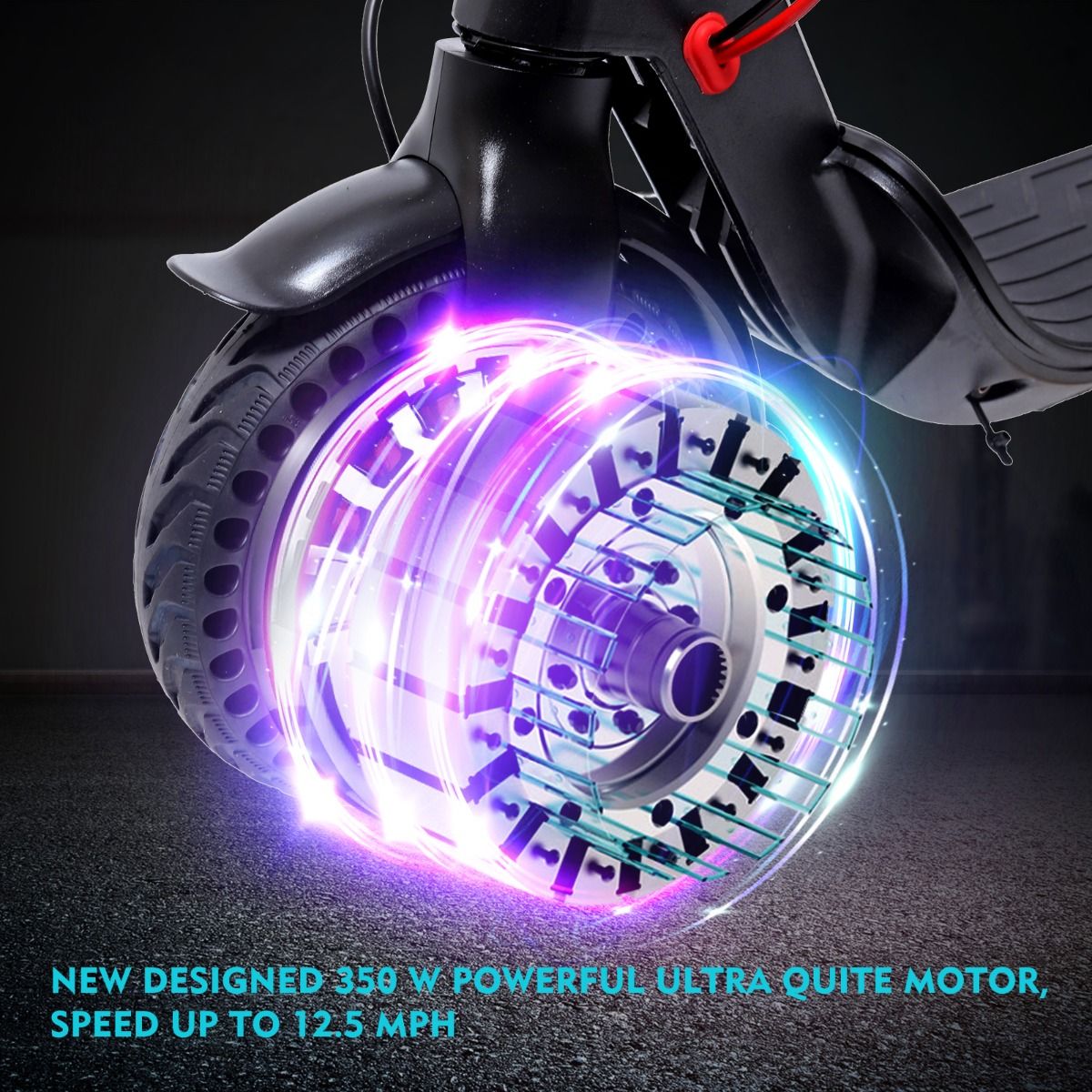 BLACK - Electric Scooter, 350 W Motor, 8.5" tire, 3-speed,  Lightweight , 3 Seconds Easy to Fold & Carry, Super Bright LED Light, Long Range. Perfect for teens and adults