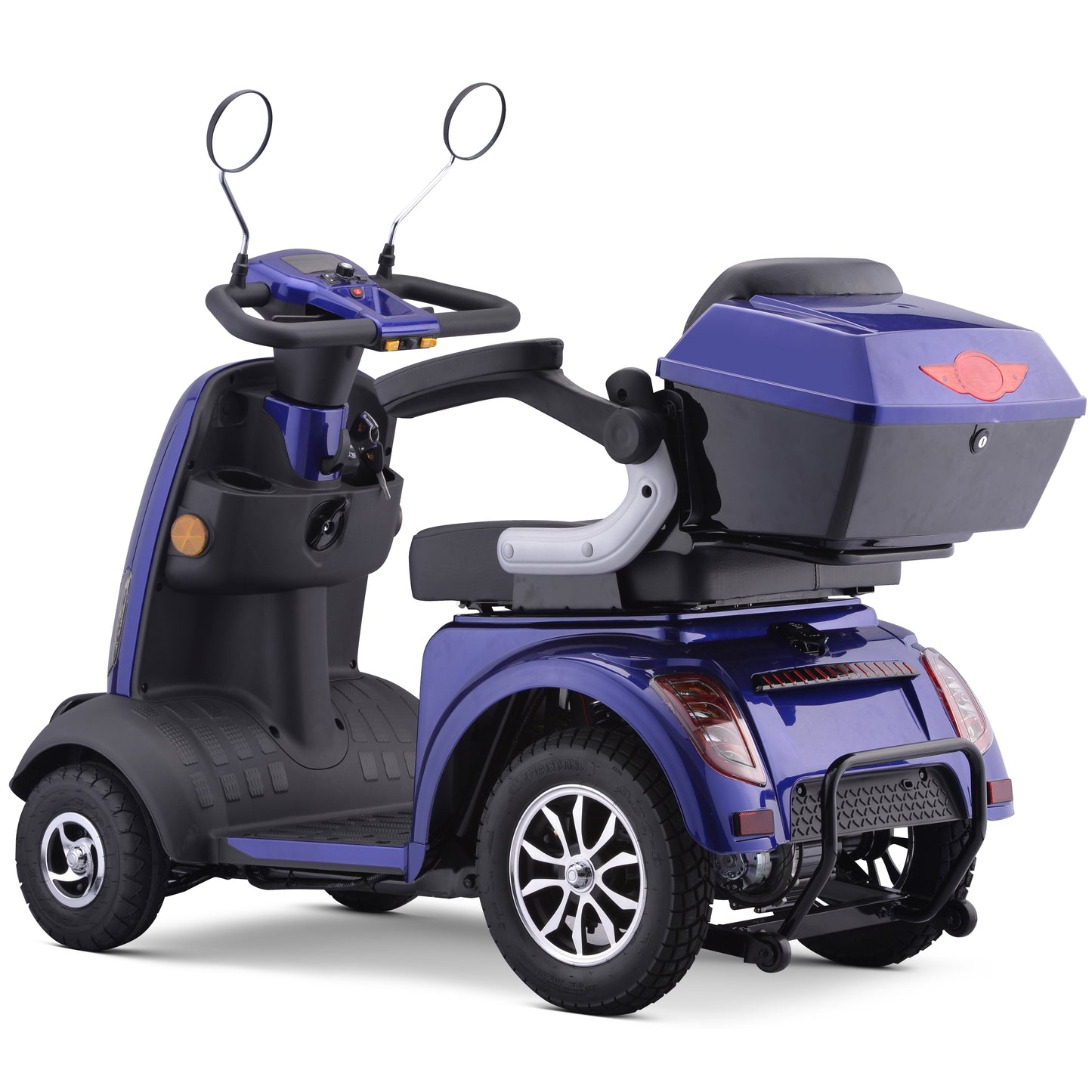 BLUE - Electric 4-Wheel Mobility Scooter, (XW-E05) Heavy Duty Wheelchair Device 400 LBS Capacity for Seniors & Adults, Assembled in US, Ready to Ride