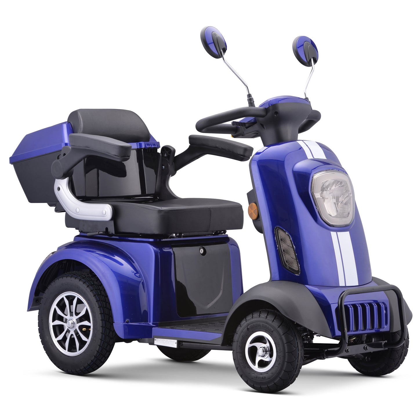 BLUE - Electric 4-Wheel Mobility Scooter, (XW-E05) Heavy Duty Wheelchair Device 400 LBS Capacity for Seniors & Adults, Assembled in US, Ready to Ride