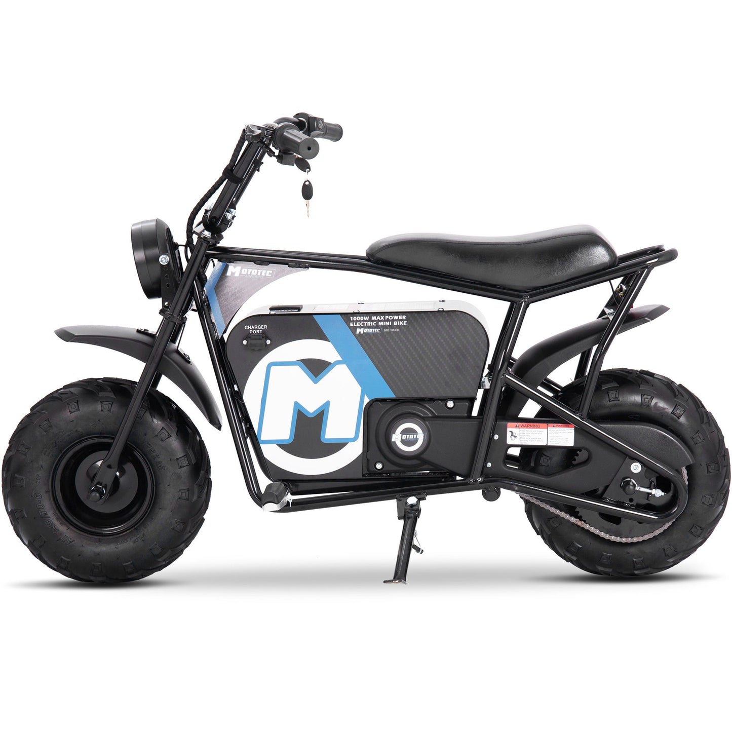BLACK MotoTec 48v 1000w Electric Powered Mini Bike