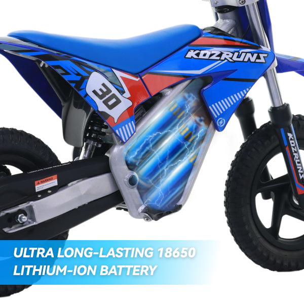 BLUE - Electric Dirt Bike for Kids, 36V 250W 12" Wheel Electric Balance Bike for Ages 3-8