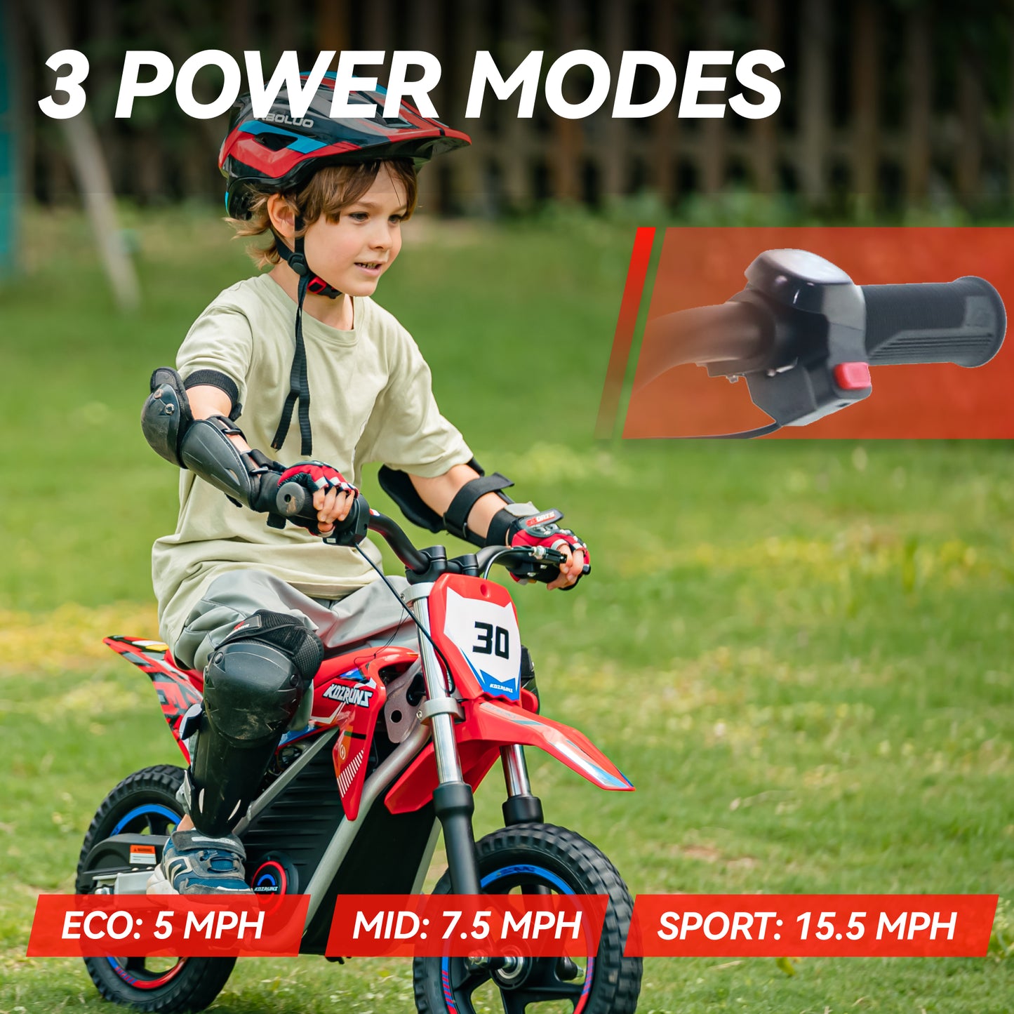 RED - Electric Dirt Bike for Kids, 36V 250W 12" Wheel Electric Balance Bike for Ages 3-8