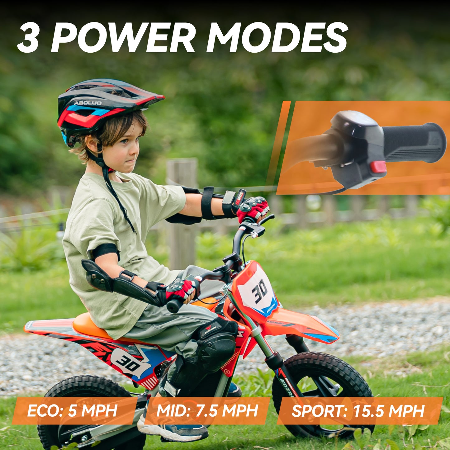 ORANGE - Electric Dirt Bike for Kids, 36V 250W 12" Wheel Electric Balance Bike for Ages 3 -8