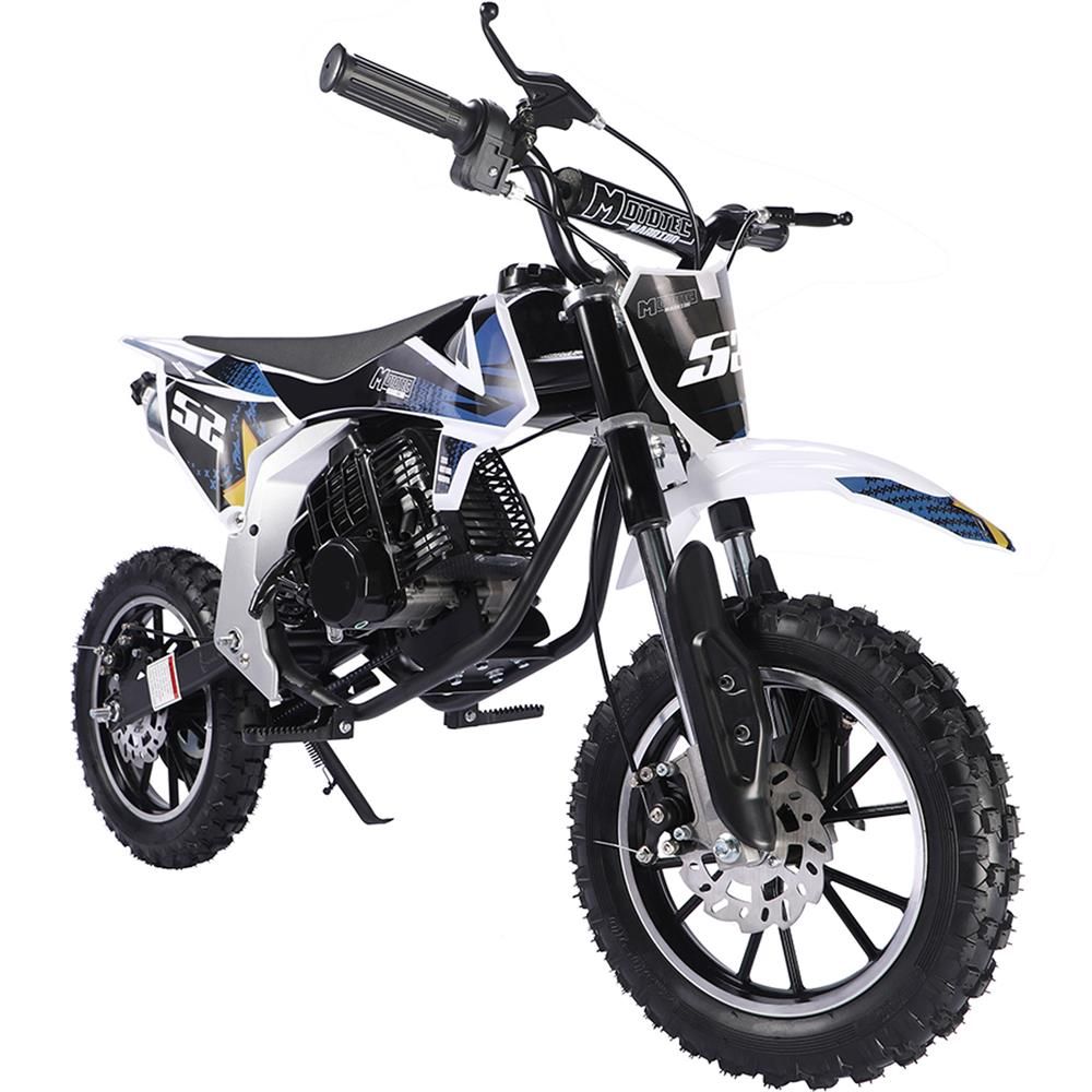 BLACK MotoTec Warrior 52cc 2-Stroke Kids Gas Dirt Bike Fully Automatic, 95% Assembled