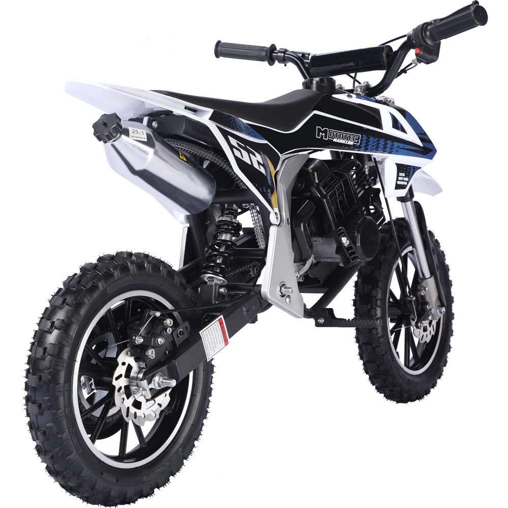 BLACK MotoTec Warrior 52cc 2-Stroke Kids Gas Dirt Bike Fully Automatic, 95% Assembled