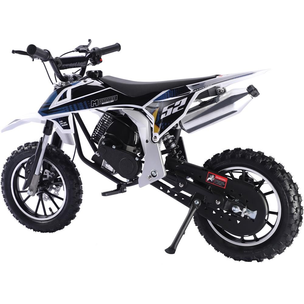 BLACK MotoTec Warrior 52cc 2-Stroke Kids Gas Dirt Bike Fully Automatic, 95% Assembled