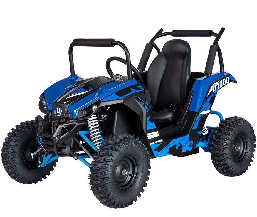 BLUE TurboTrek U1000 48v Ripper XL Big Kids Ride On UTV w/ Rubber Tire