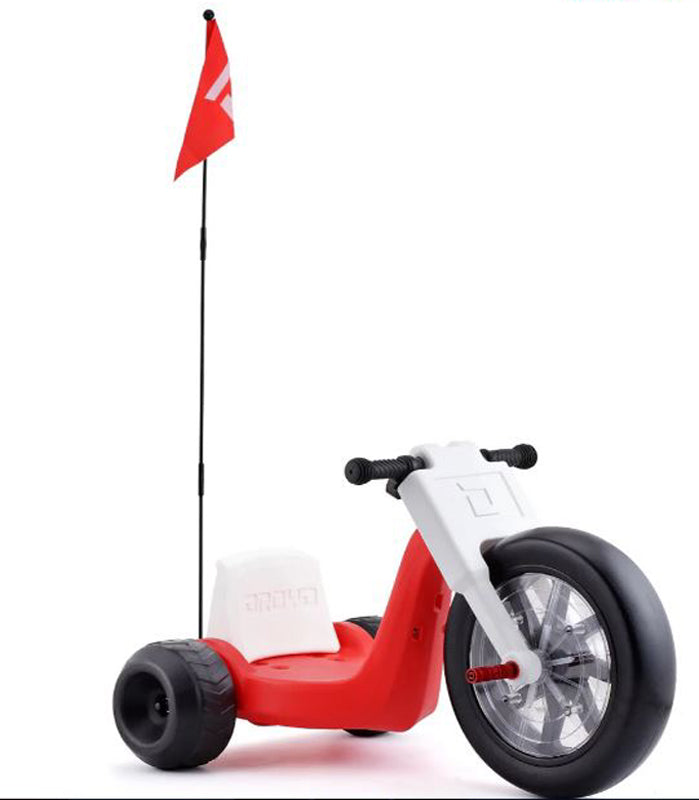 RED - DROYD Romper Electric ride-on toy for kids ages 3+,24v lithium-ion battery and a brushed DC motor, and a light-up LED front wheel