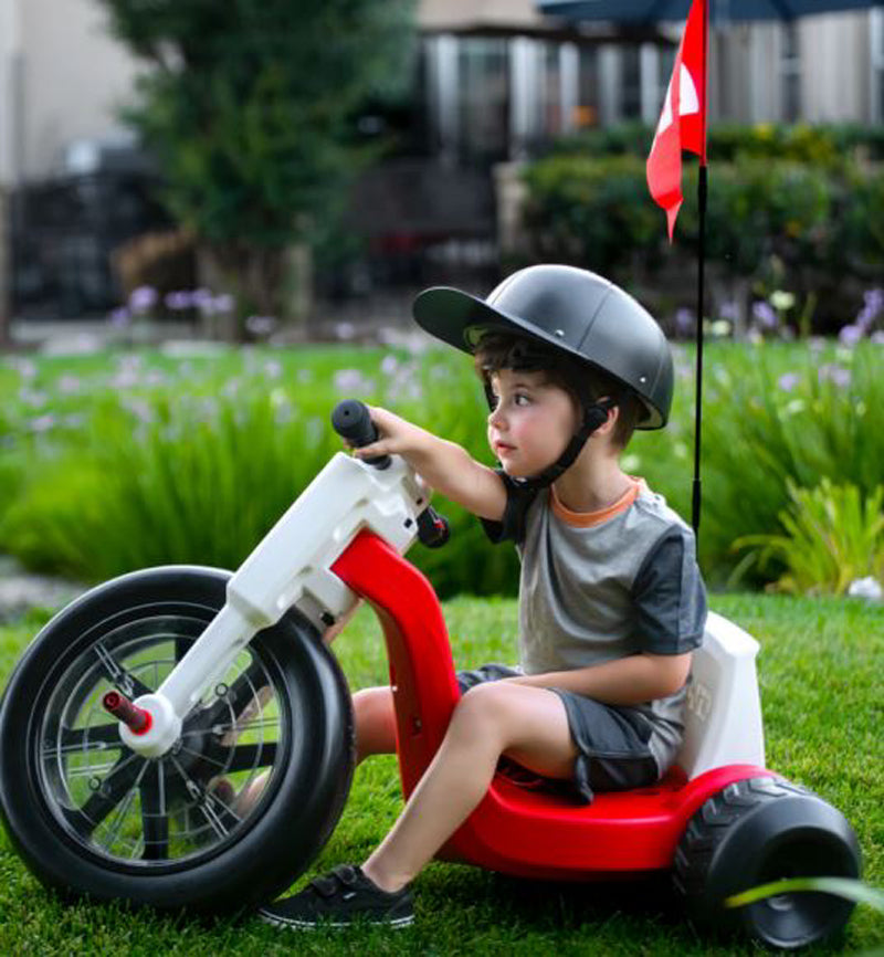 RED - DROYD Romper Electric ride-on toy for kids ages 3+,24v lithium-ion battery and a brushed DC motor, and a light-up LED front wheel