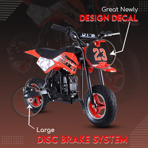BLACK GBMOTO 50CC  2-Stroke Gas Kids Dirt Bike, Fully Automatic, 95% Assembled