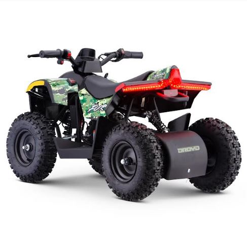 GREEN - Droyd Fury 500W Electric 4 Wheeler Quad Bike Kids Mini ATV with Throttle-Controlled Accelerator, 36V Lithium-Ion Battery