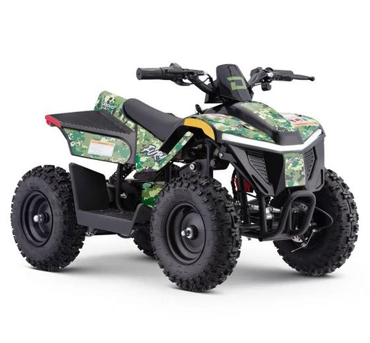 GREEN - Droyd Fury 500W Electric 4 Wheeler Quad Bike Kids Mini ATV with Throttle-Controlled Accelerator, 36V Lithium-Ion Battery