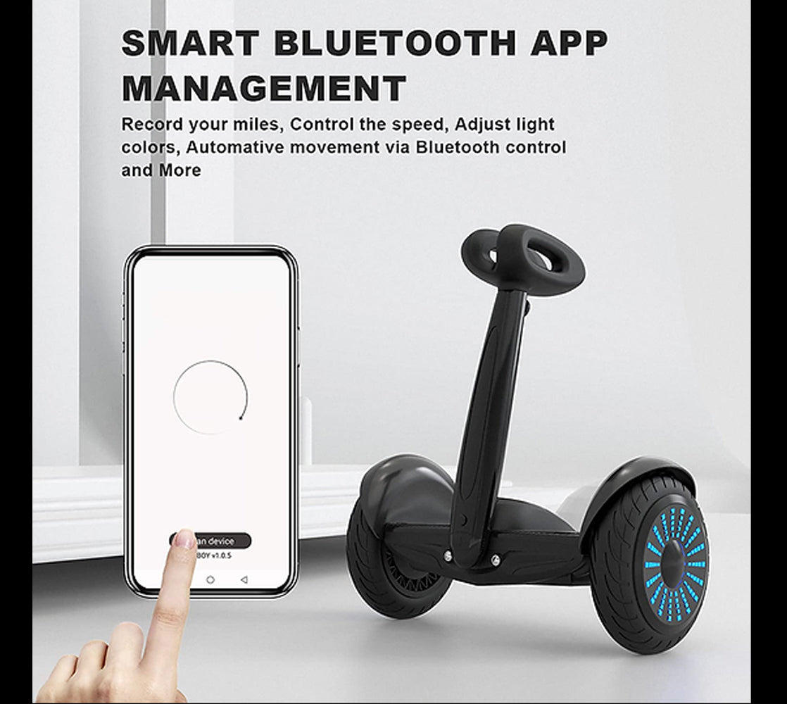 WHITE Electric Smart Self-Balancing Scooter 10" Tires, Bluetooth app management,  Safer and easier to ride, good for teens and adults
